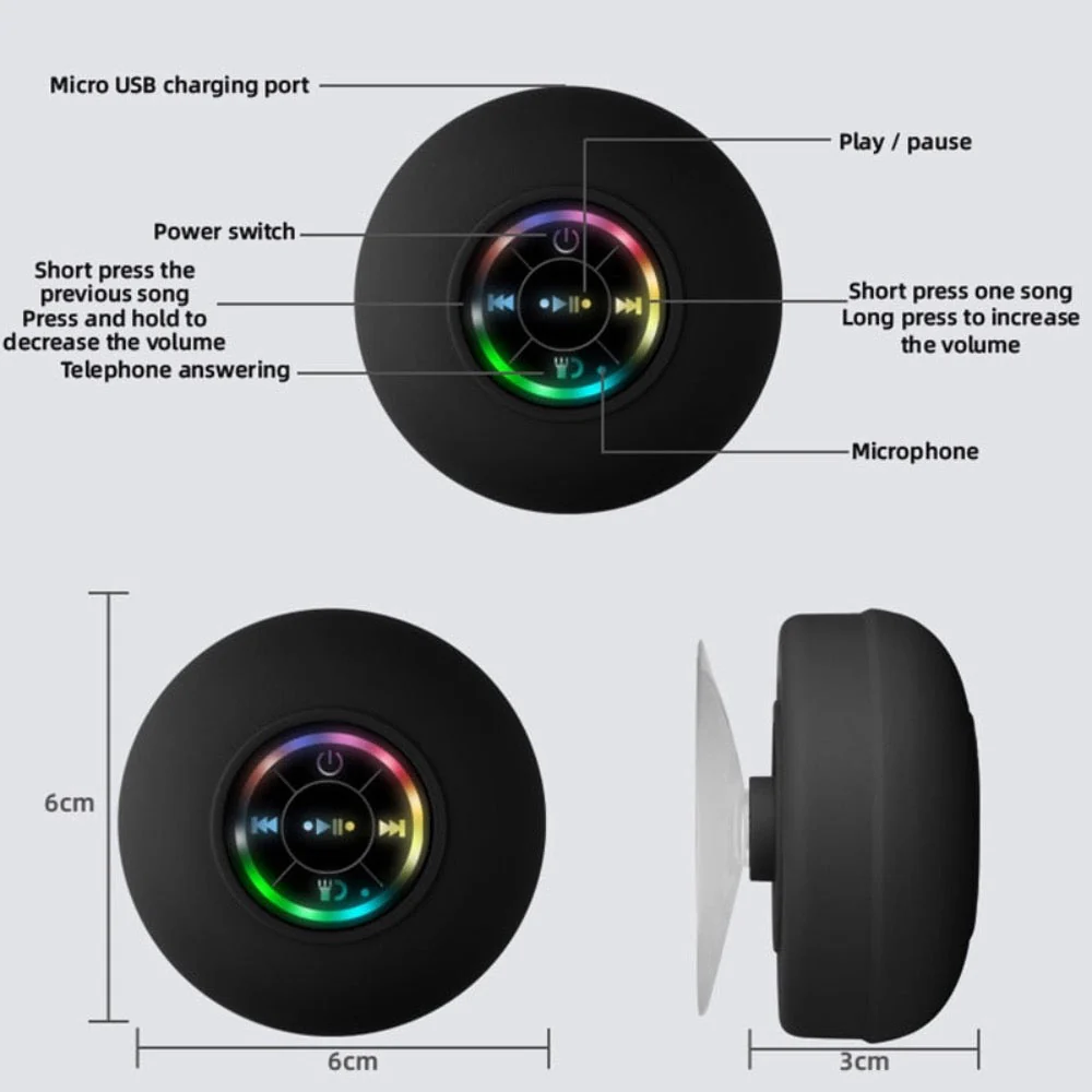 Portable Waterproof RGB Bluetooth Speaker